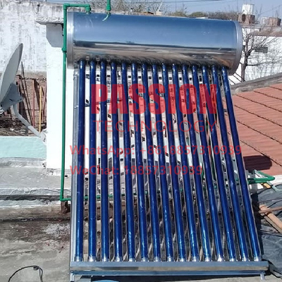 آبگرمکن خورشیدی لوله وکیوم 200 لیتری 304 جمع کننده خورشیدی فولادی ضد زنگ
